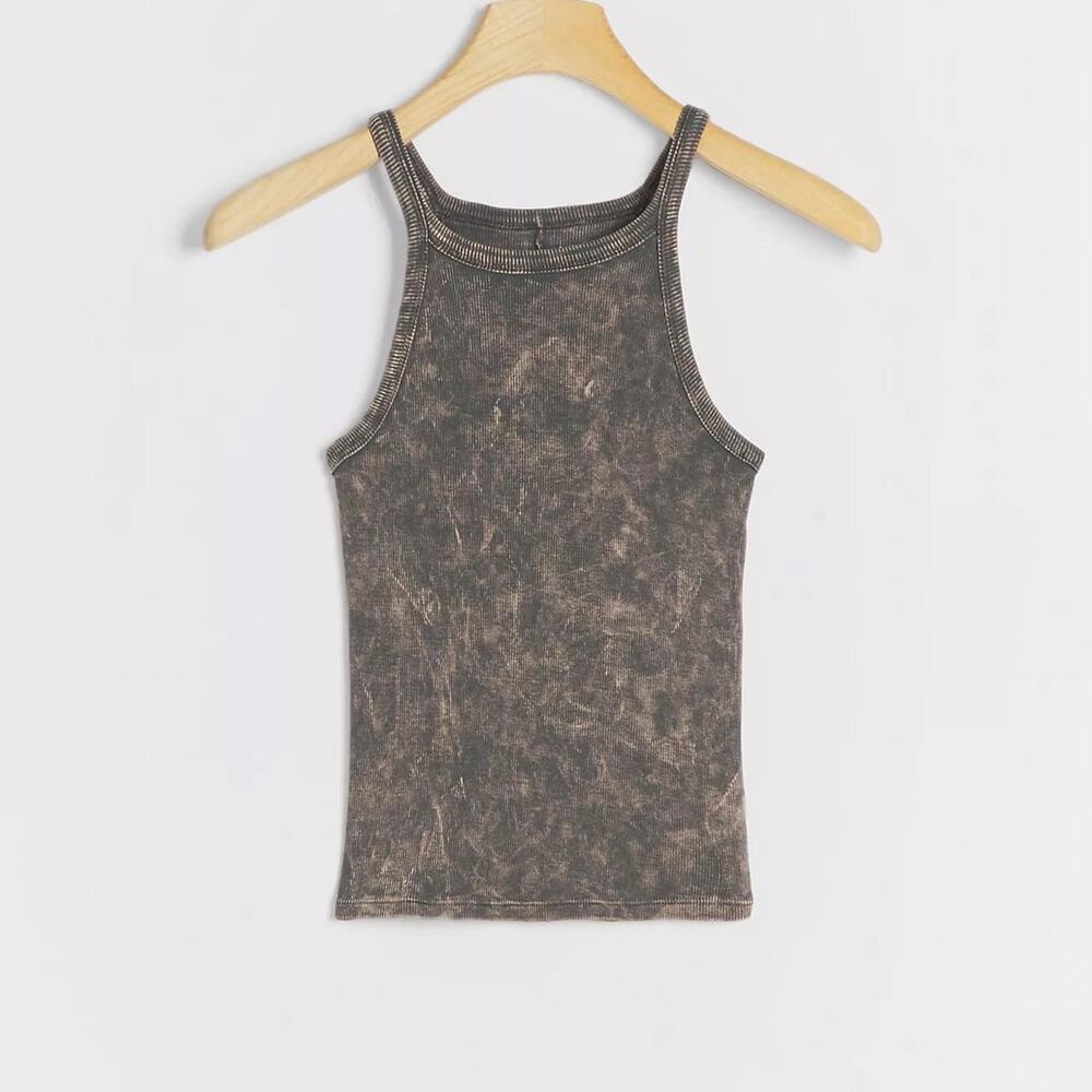 Anthropologie black acid wash tank